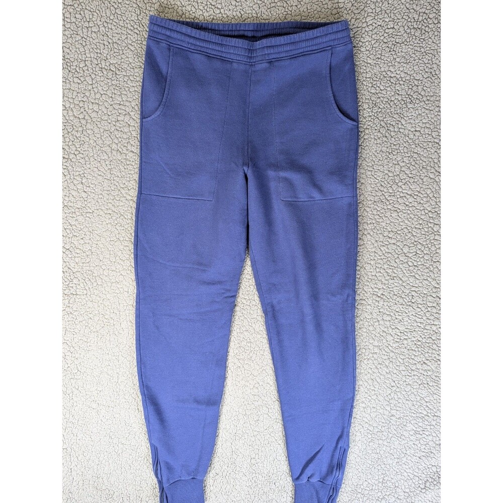 VTG Izod Lacoste Sweatpants Small Blue Crocodile Jogger Drawstring Zip Cuffs 80s